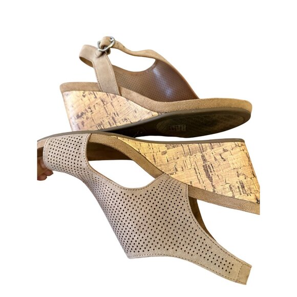 Style & Co Size 7 Maddyson Woman’s Cork Wedge Sling Back Sandal Lt Taupe - Picture 13 of 14